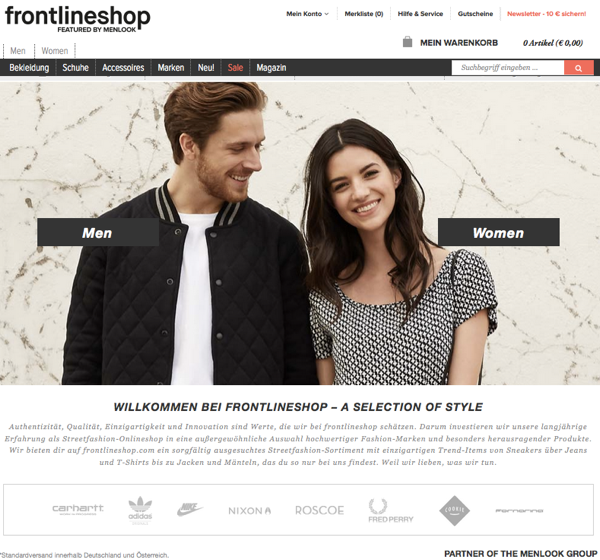 Frontlineshop: Die Menlook-Integration schreitet voran – Exciting Commerce
